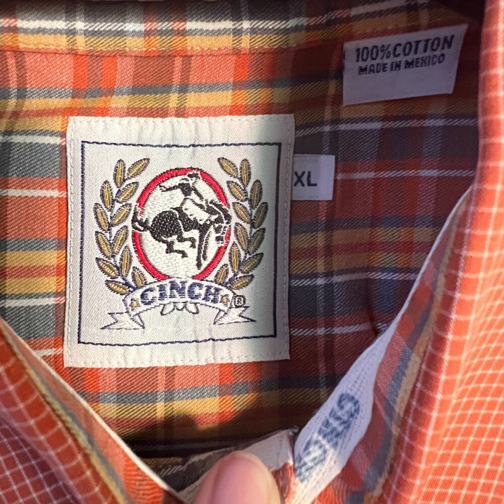Cinch Spiced Orange Gingham Pattern 100% Cotton L… - image 2